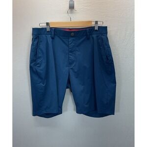 Redvanly Men L Admiral Blue Hanover Pull-On Golf Shorts 9"  Casual Travel